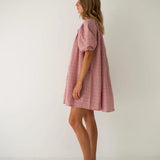 Chloe Dress Lilac - Orange Seersucker