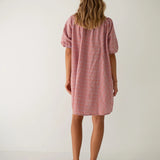 Chloe Dress Lilac - Orange Seersucker