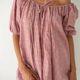 Chloe Dress Lilac - Orange Seersucker