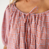 Chloe Dress Lilac - Orange Seersucker