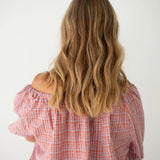 Chloe Dress Lilac - Orange Seersucker