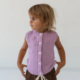 Floral Knit Vest | Mauve