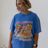 Caravan Baddie Acid Wash Oversize T-Shirt - Blue