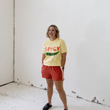 Spicy Boxy Crop T-Shirt - Butter