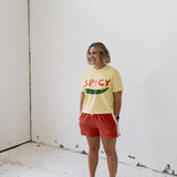 Spicy Boxy Crop T-Shirt - Butter