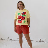 Tomato Boxy Crop T-Shirt - Butter