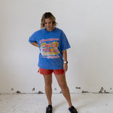 Caravan Baddie Acid Wash Oversize T-Shirt - Blue