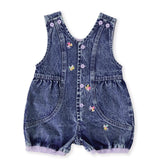 Nina Pastel Petals Denim Romper