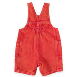 James Vintage Washed Denim Pocket Overalls Apple Red