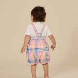 Rainbow Gingham Bubble Frill Romper