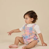 Rainbow Gingham Bubble Frill Romper
