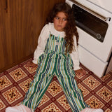 Evergreen Stripe Austin Denim Overalls
