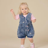 Nina Pastel Petals Denim Romper