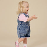 Nina Pastel Petals Denim Romper