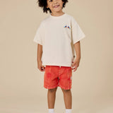 Noah Denim Pocket Shorts Apple Red