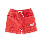 Noah Denim Pocket Shorts Apple Red