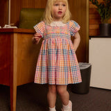 Rainbow Gingham Flo Smocked Dress