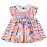 Rainbow Gingham Flo Smocked Dress