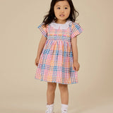 Rainbow Gingham Flo Smocked Dress
