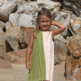 Terry Towelling Flow Dress - Leaf/Peachy