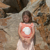 Organic Knitted Crochet-Shell Vest - Chilli