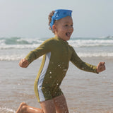 Zip Long Slv One Piece - Leaf