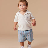 Noah Classic Stripe Denim Shorts - Red/White Stripe