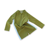 Zip Long Slv One Piece - Leaf