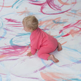 Organic Knit Zipper Starsuit - Bright Sorbet