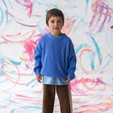 Organic Textured Boucle Knit Pull Over - Cobalt