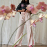 Bobbi Pant - Broderie Pink
