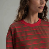 The Andi Long Sleeve | Stripe Red/Brown