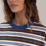 The Andi Long Sleeve | Stripe Blue/Brown