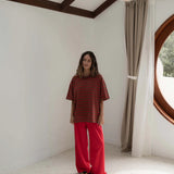 The Scotti Tee | Stripe Red/Brown