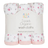 Wash Cloths 3pk - Pink Petals