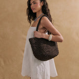 Straw Tote Bag in Brown