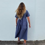 Darcey Midi Dress | Indigo Plaid