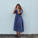 Darcey Midi Dress | Indigo Plaid