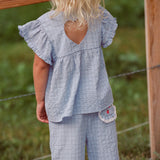 Daisy Blouse | Sky Gingham