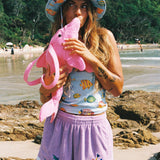 Womens Terry Scuba Shorts - Purple