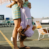 Pine Lime Stripe Terry Shorts - Adult