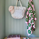 Butter Blue Seersucker Quilted Bag