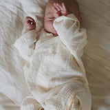 Muslin Kimono Romper - Milk
