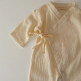 Muslin Kimono Romper - Milk