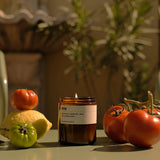 POM | Small Amber Candle 250g | Tomato Leaf / Lemon Peel / Moss