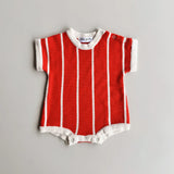 *Pre-Order* Retro Stripe Cotton Romper | Winterberry