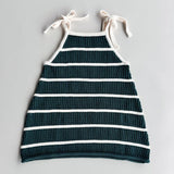 *Pre-Order* Crochet Knit Girls Tie Dress | Fir Green