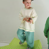 Rolly Knit Pants |Apple Stripe