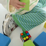 Rolly Knit Pants |Apple Stripe