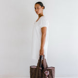 The Everything Bag - Cocoa Pinstripe